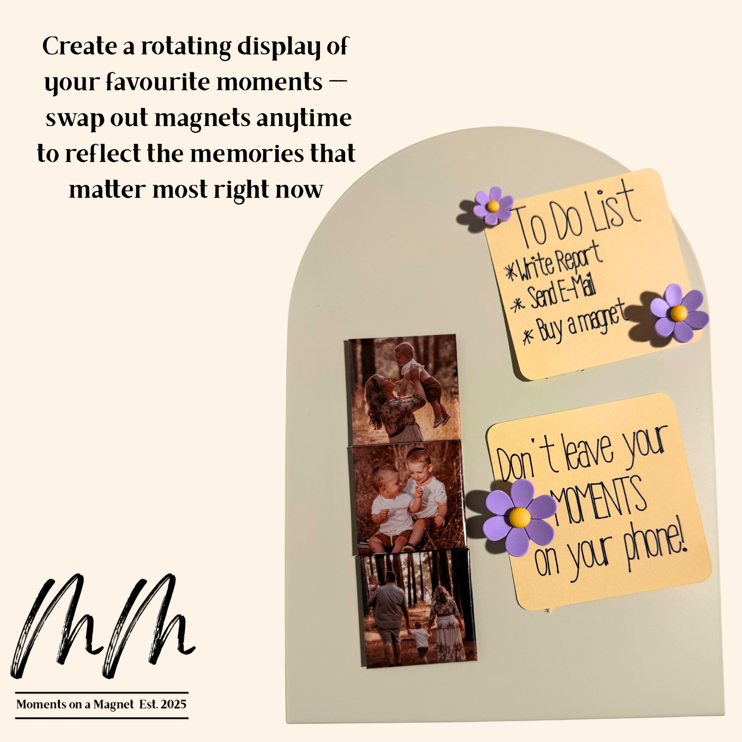 Large Freestanding Display Board (28cm x 20cm) | Moments on a Magnet