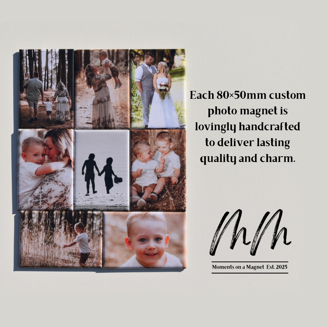Custom 80x50mm photo magnet – Moments on a Magnet