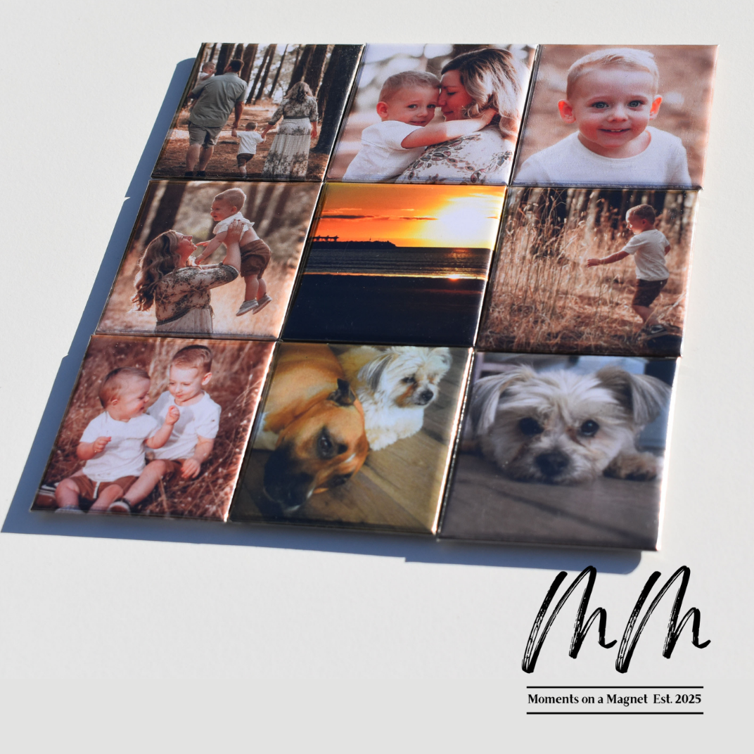 Custom 50x50mm photo magnet – Moments on a Magnet