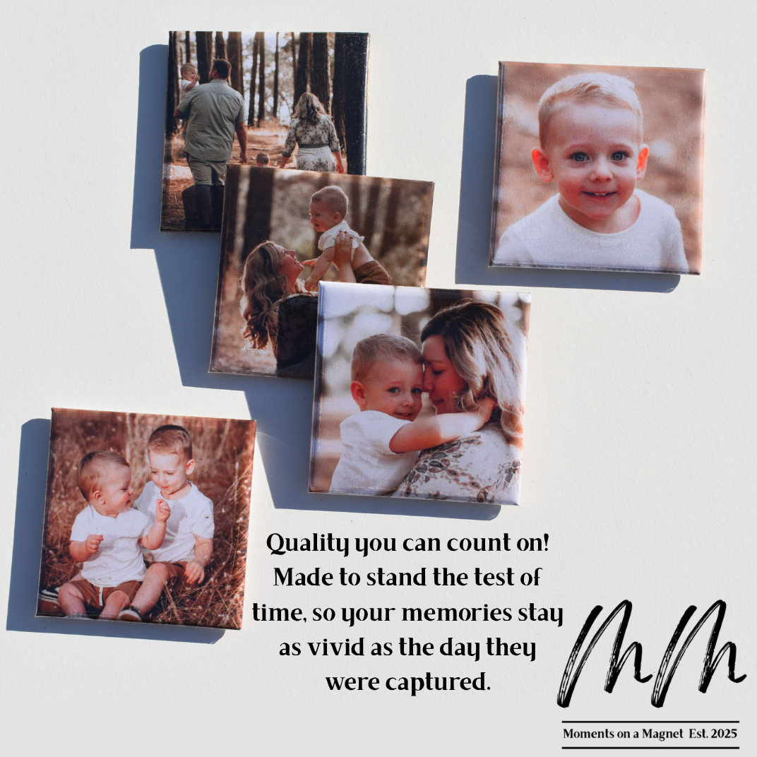 Custom 50x50mm photo magnet – Moments on a Magnet