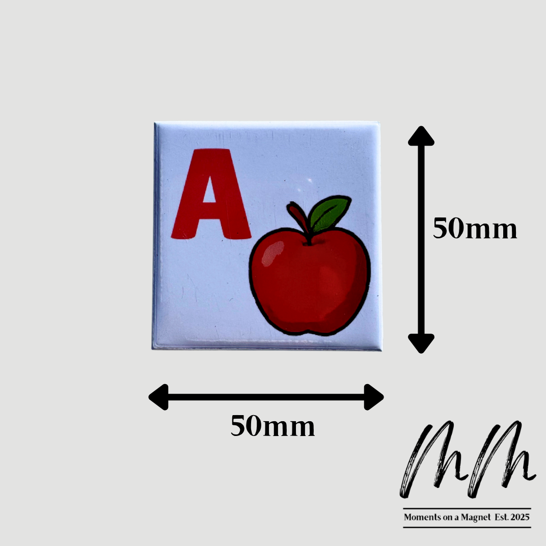 ABC Kids Magnet Set – 26 Pieces (50×50mm) | Moments on a Magnet