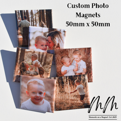 Custom 50x50mm photo magnet – Moments on a Magnet