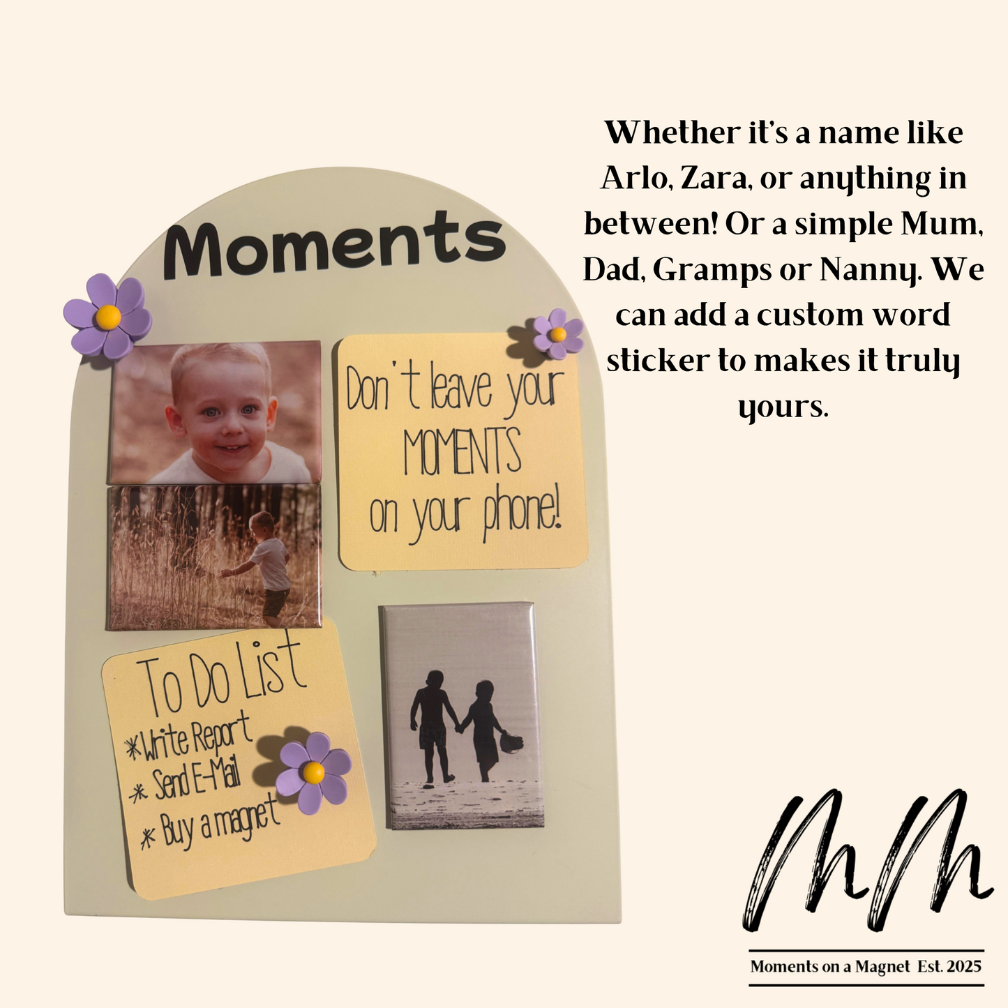 Large Freestanding Display Board (28cm x 20cm) | Moments on a Magnet