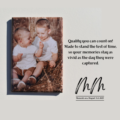 Custom 80x50mm photo magnet – Moments on a Magnet